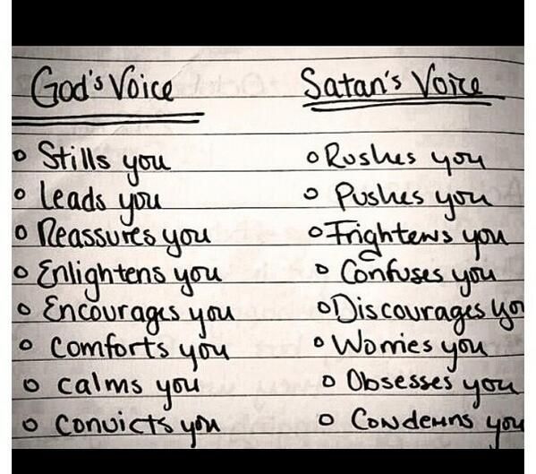 God's voice vs Satan's voice